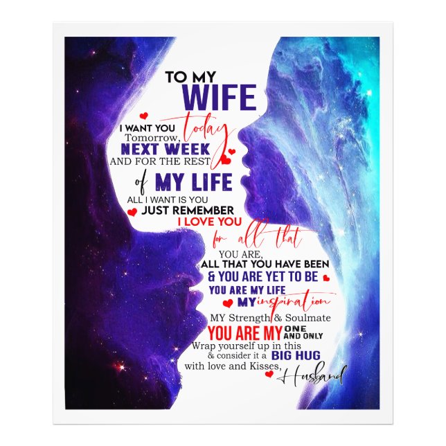 Personalized To My Wife Photo Print (Front)