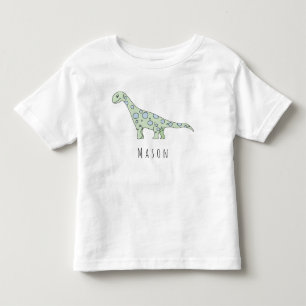 Personalized Toddler Boy Doodle Dinosaur with Name T-shirt