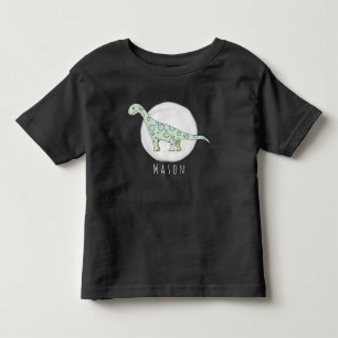 Personalized Toddler Boy Doodle Dinosaur with Name T-shirt