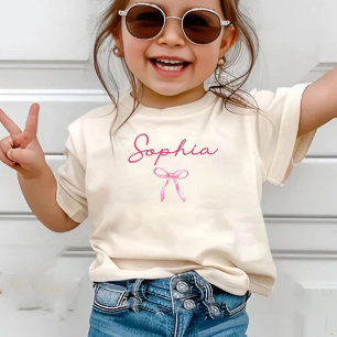 Personalized Toddler Girl T-Shirt: Preppy Bow Cust T-Shirt