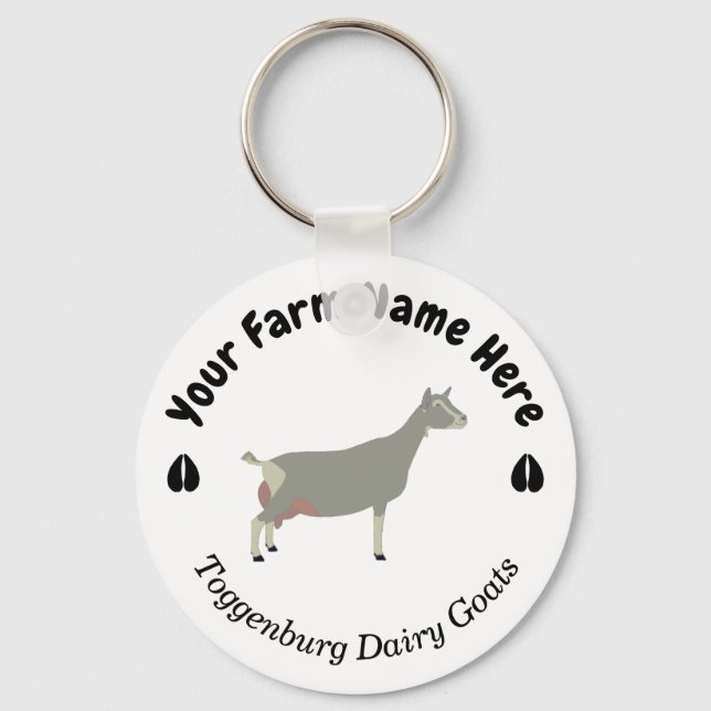 Personalized Toggenburg Dairy Goat Keychain (Front)