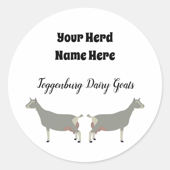 Personalized Toggenburg Dairy Goat Sticker (Front)