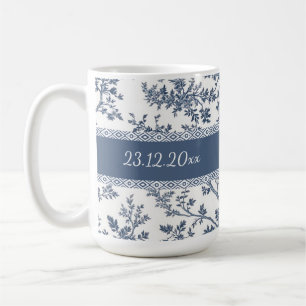 Personalized Toile De Jouy Mug Custom Name Date