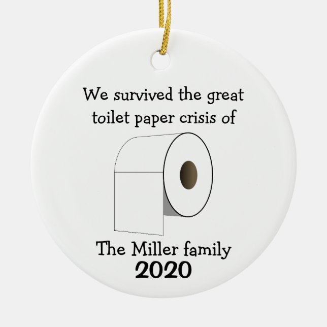 Personalized Toilet Paper Crisis Ornament (Front)