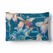 Personalized Toiletry Bag - Blue Floral Mix
