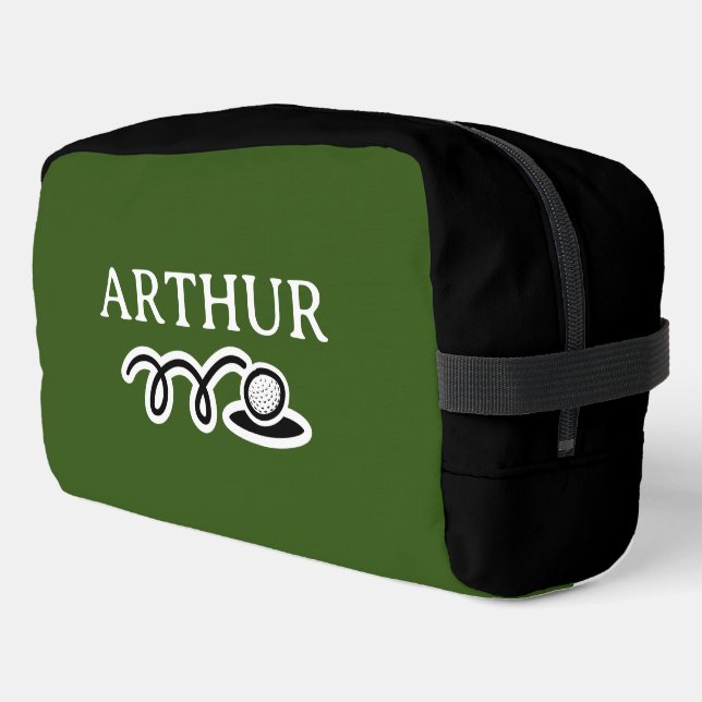 Personalized toiletry travel bag for golfer (Left Corner)