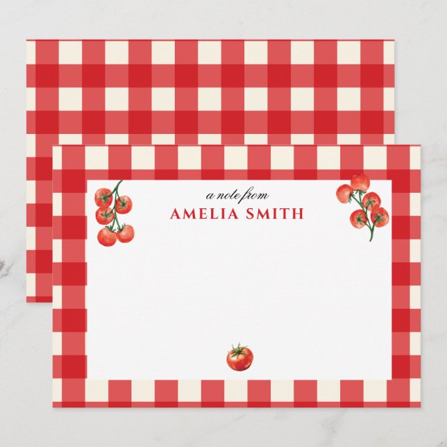 Personalized Tomato Italian theme Notecard (Front/Back)
