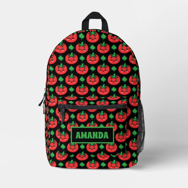 Personalized Tomato Printed Backpack (Front)