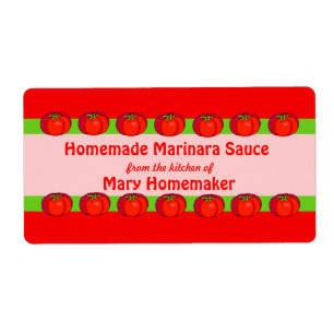 Personalized Tomato Sauce Labels