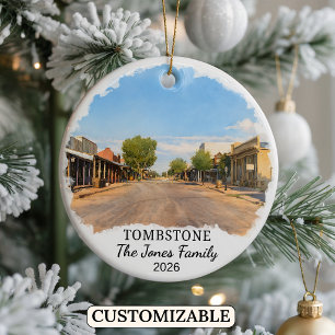 Personalized Tombstone Ornament, Custom Arizona Ceramic Ornament