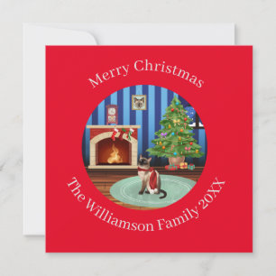 Personalized Tonkinese Kitty Cat Christmas Holiday Card