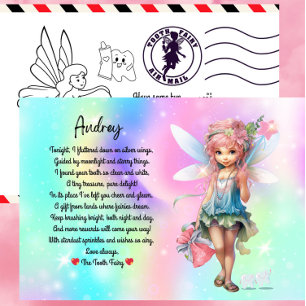 Personalized Tooth Fairy Postcard For Kids