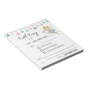 Personalized Tooth Fairy Receipts Gender Neutral N Notepad