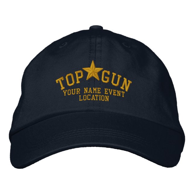 Personalized Top Gun Star Embroidery Embroidered Hat (Front)
