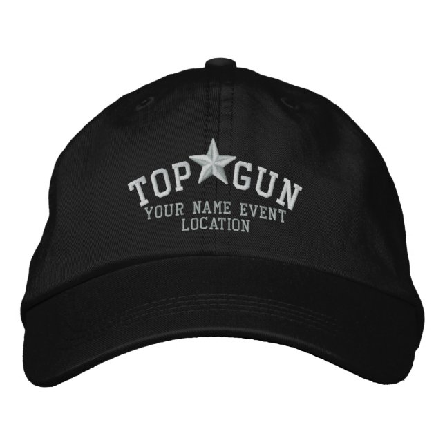 Personalized Top Gun Star Embroidery Embroidered Hat (Front)