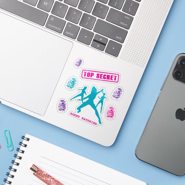 Personalized Top Secret Spy Girls (Laptop w/ iPhone)
