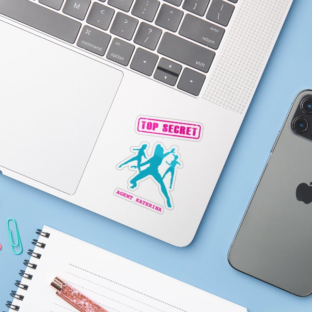 Personalized Top Secret Spy Girls (Laptop w/ iPhone)