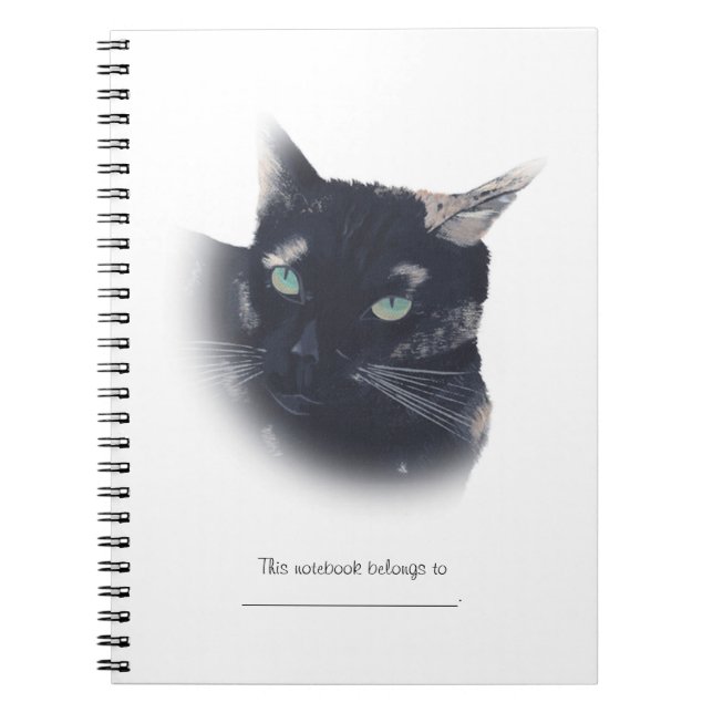 Personalized Tortoise Shell Cat Face Notebooks (Front)