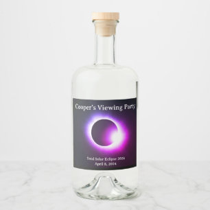 Personalized Total solar eclipse 2024 Liquor Bottle Label