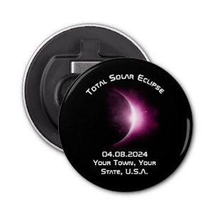 Personalized TOTAL SOLAR ECLIPSE 2024 Souvenir Bottle Opener