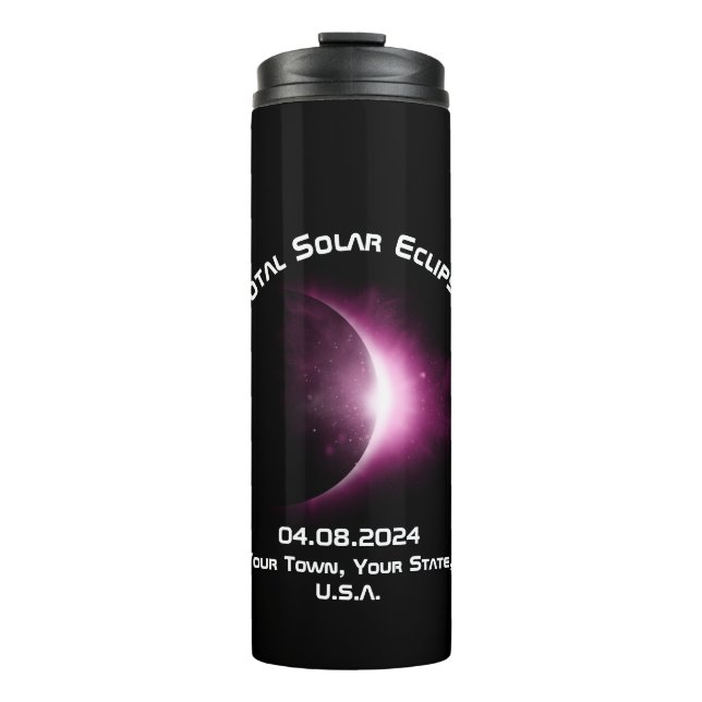Personalized TOTAL SOLAR ECLIPSE 2024 Travel  Thermal Tumbler (Front)