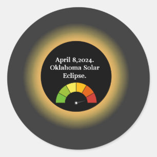 Personalized Total Solar Eclipse Oklahoma Classic Round Sticker