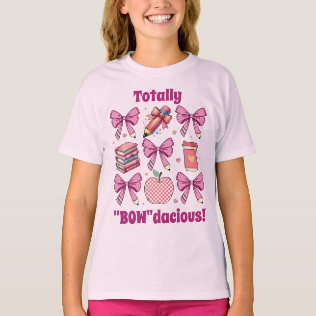 Personalized Totally "Bowdacious" Coquette style T-Shirt (Front)