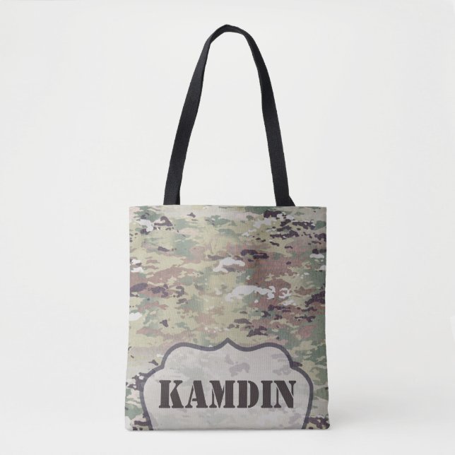 Personalized Tote Bag Army OCP Camo Uniform Camofl (Front)