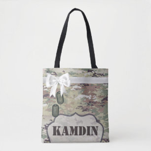Personalized Tote Bag Army OCP Camo Uniform Camofl