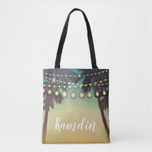 Personalized Tote Bag Beach Sunset