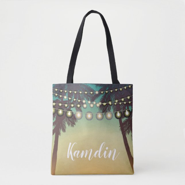 Personalized Tote Bag Beach Sunset (Front)