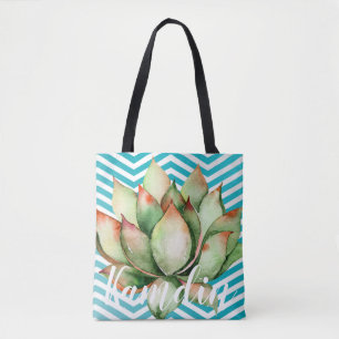 Personalized Tote Bag Boho Cacti Cactus Succulent