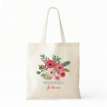 Personalized tote bag Floral boho tote
