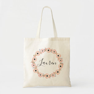 Personalized Tote Bag. Floral Tote Bag. Bridesmaid Bag