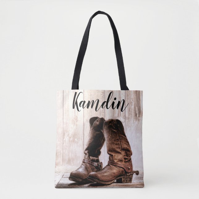 Personalized Tote BagBoots Country Rustic Western (Front)