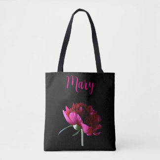 Personalized Tote Bags - Pink Peony