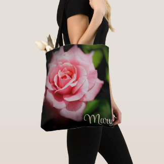 Personalized Tote Bags - Pink Rose