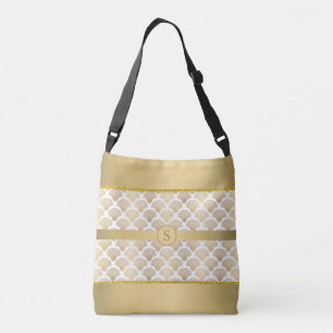 Personalized Tote with Elegant Gold Sea Shells