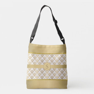 Personalized Tote with Elegant Gold Sea Shells