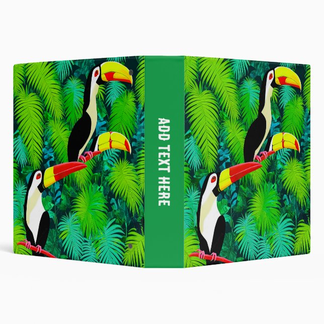 Personalized Toucan Design 3-Ring Binder (Background)