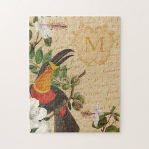 Personalized Toucan Monogram Jigsaw Puzzle