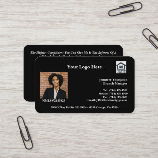 Personalized Touch for Mortgage Professional Business Card