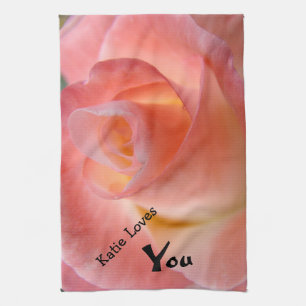 Personalized towel gifts Pink Rose Love You