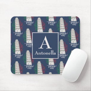 Personalized Tower of Pisa with Monogram and Name Mouse Pad