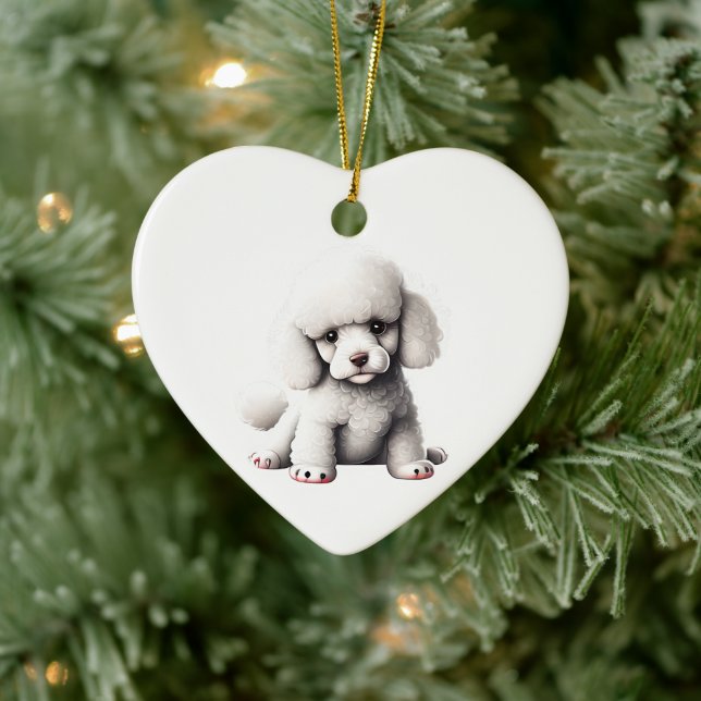 Personalized Toy Poodle Puppy Ceramic Ornament (Tree)
