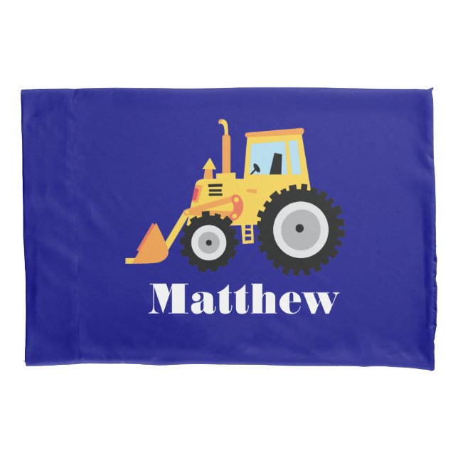 Personalized Toy Truck with Boy's Name Pillow Case (Front)