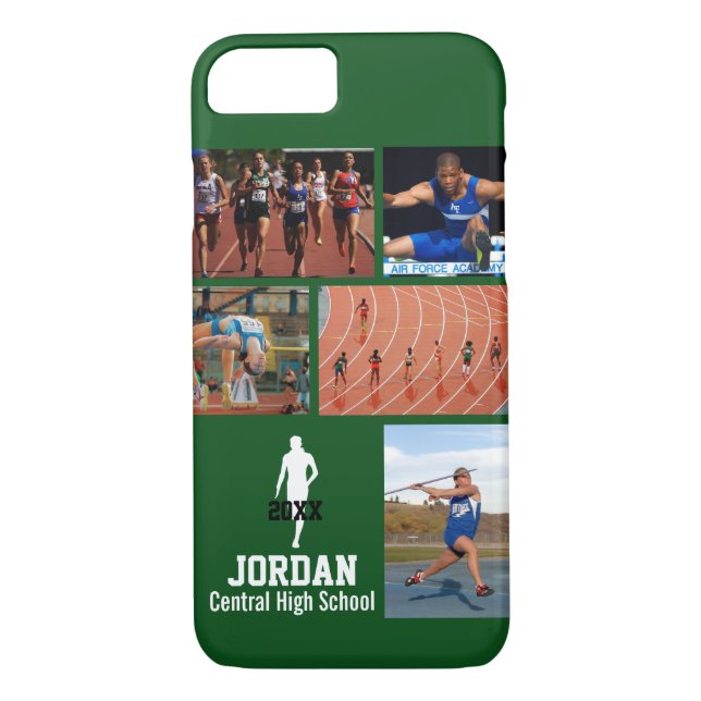 Personalized Track Photo Collage Name Year Case-Mate iPhone Case (Back)