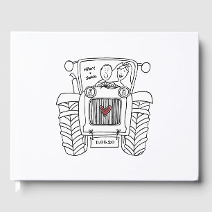 Personalized Tractor Country Farm Wedding Guest Book