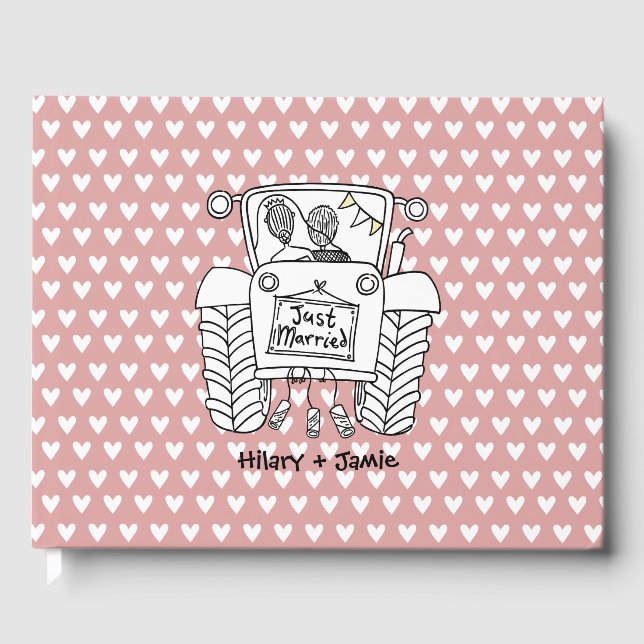 Personalized Tractor Country Farm Wedding Guest Book (Front)