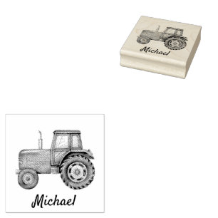 Personalized Tractor Farm  Rubber Stamp